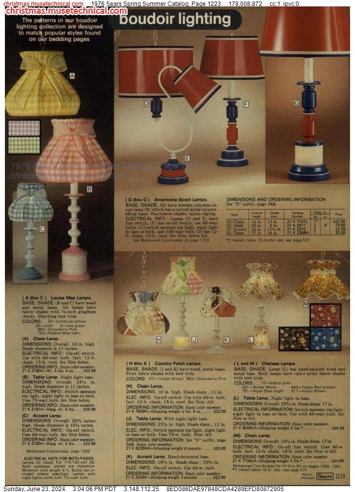 1976 Sears Spring Summer Catalog, Page 1223