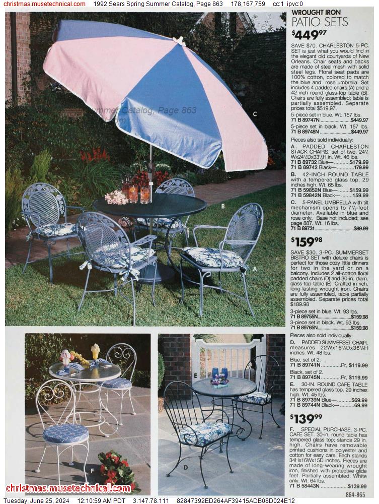 1992 Sears Spring Summer Catalog, Page 863