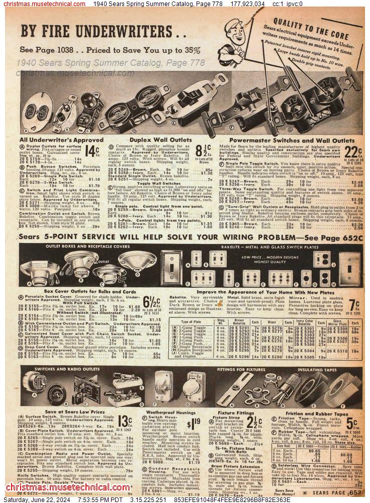 1940 Sears Spring Summer Catalog, Page 778
