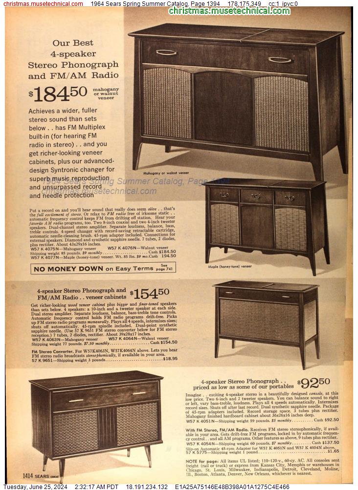 1964 Sears Spring Summer Catalog, Page 1394