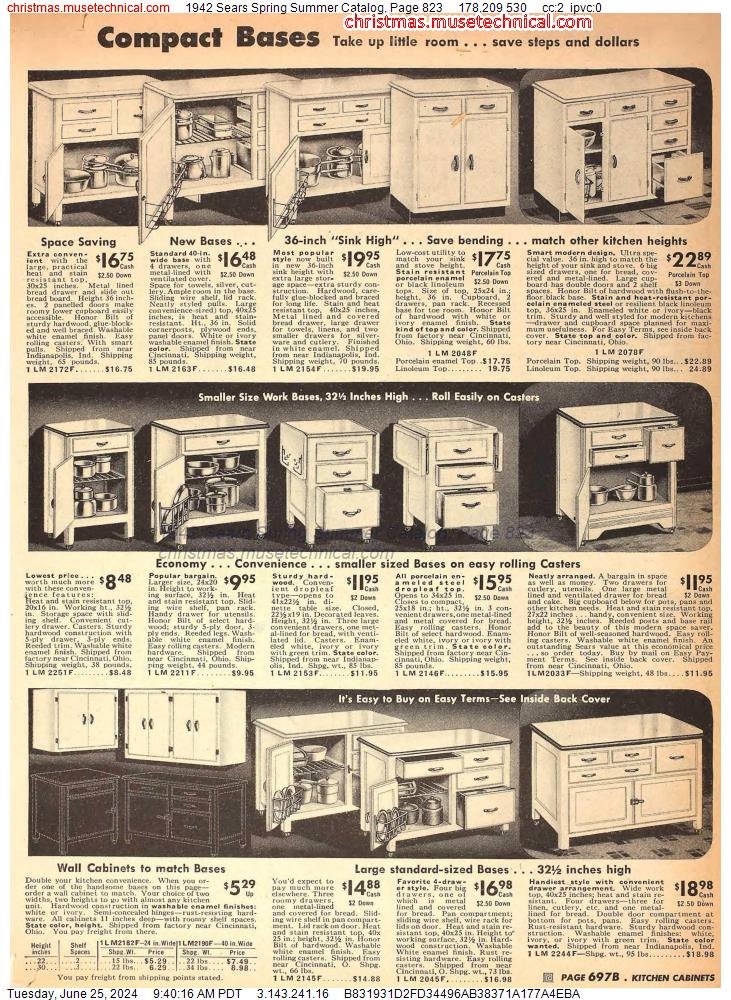 1942 Sears Spring Summer Catalog, Page 823