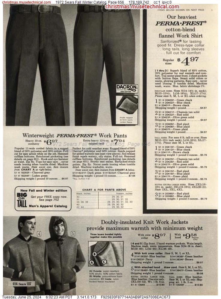 1972 Sears Fall Winter Catalog, Page 656