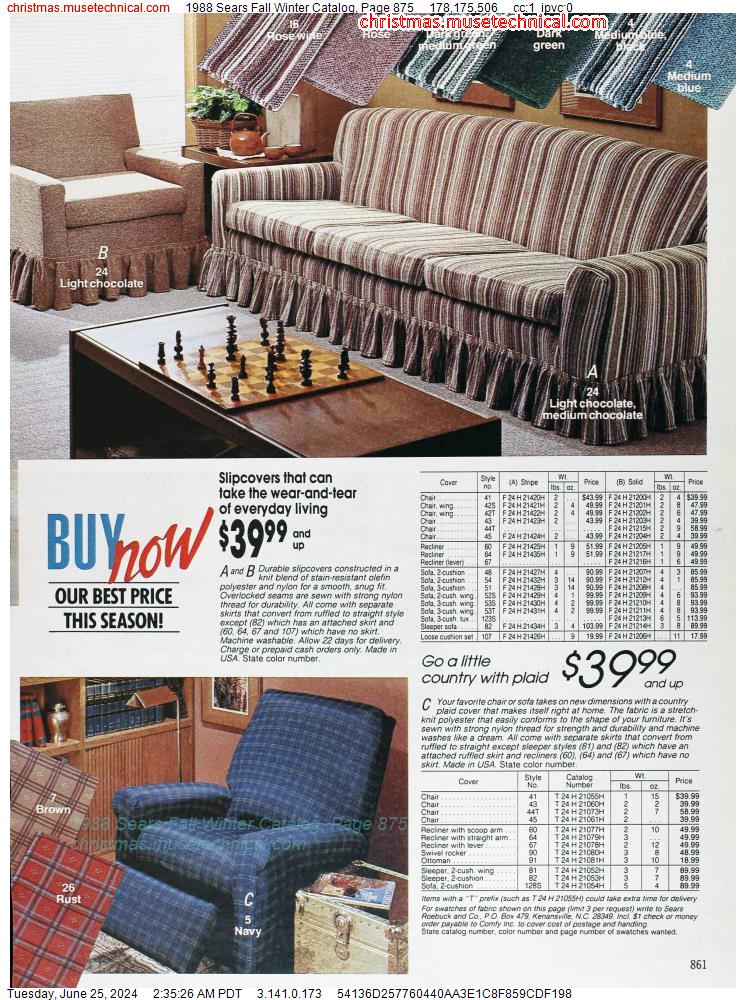 1988 Sears Fall Winter Catalog, Page 875
