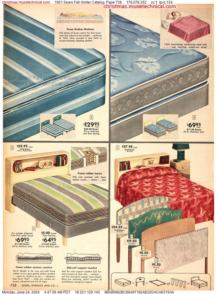 1951 Sears Fall Winter Catalog, Page 736