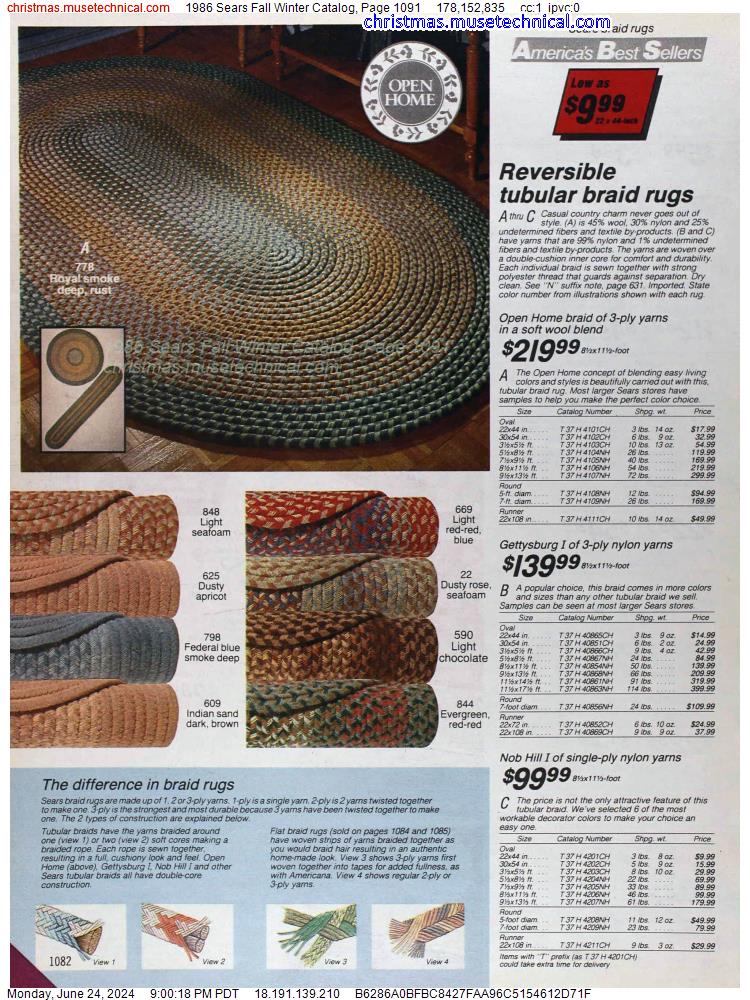 1986 Sears Fall Winter Catalog, Page 1091