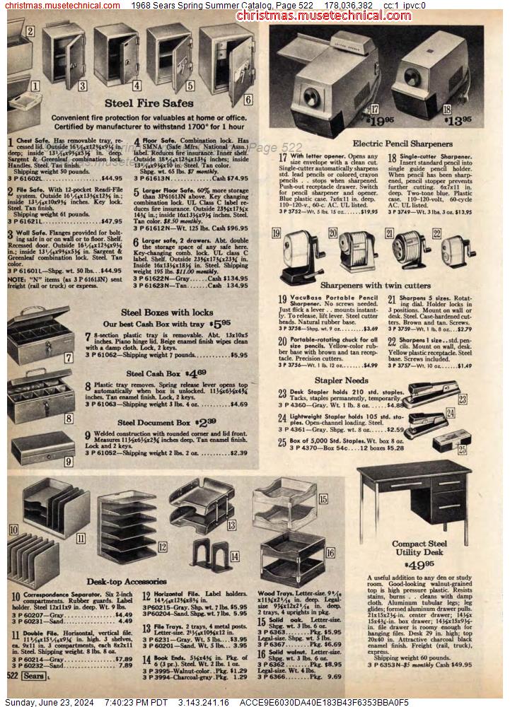 1968 Sears Spring Summer Catalog, Page 522