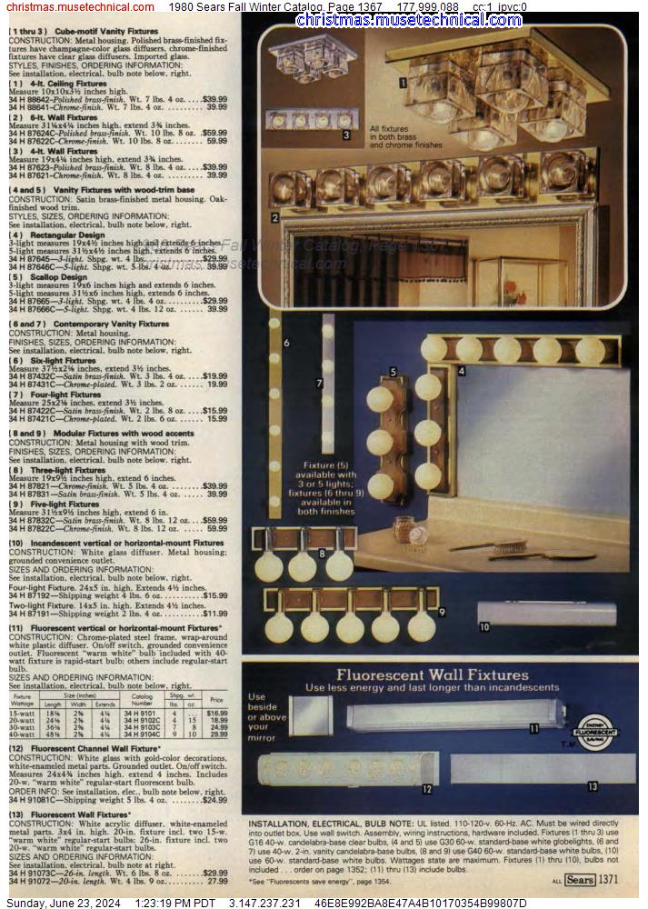 1980 Sears Fall Winter Catalog, Page 1367