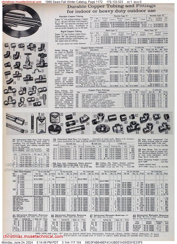 1966 Sears Fall Winter Catalog, Page 1172