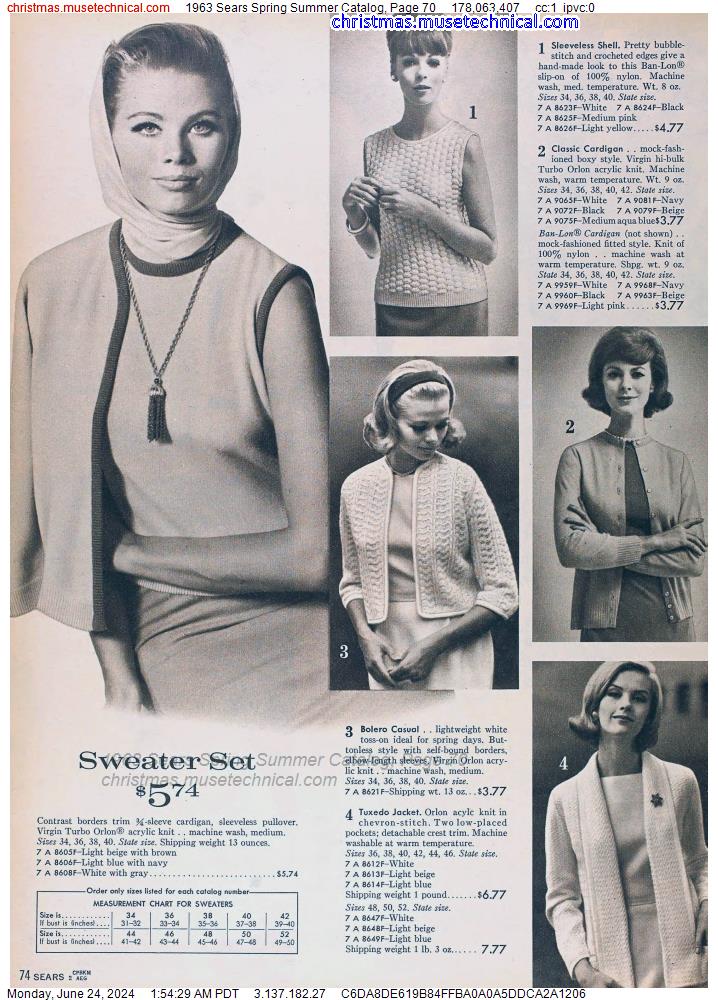1963 Sears Spring Summer Catalog, Page 70