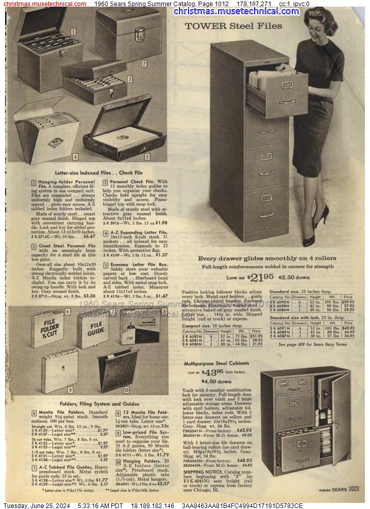 1960 Sears Spring Summer Catalog, Page 1012