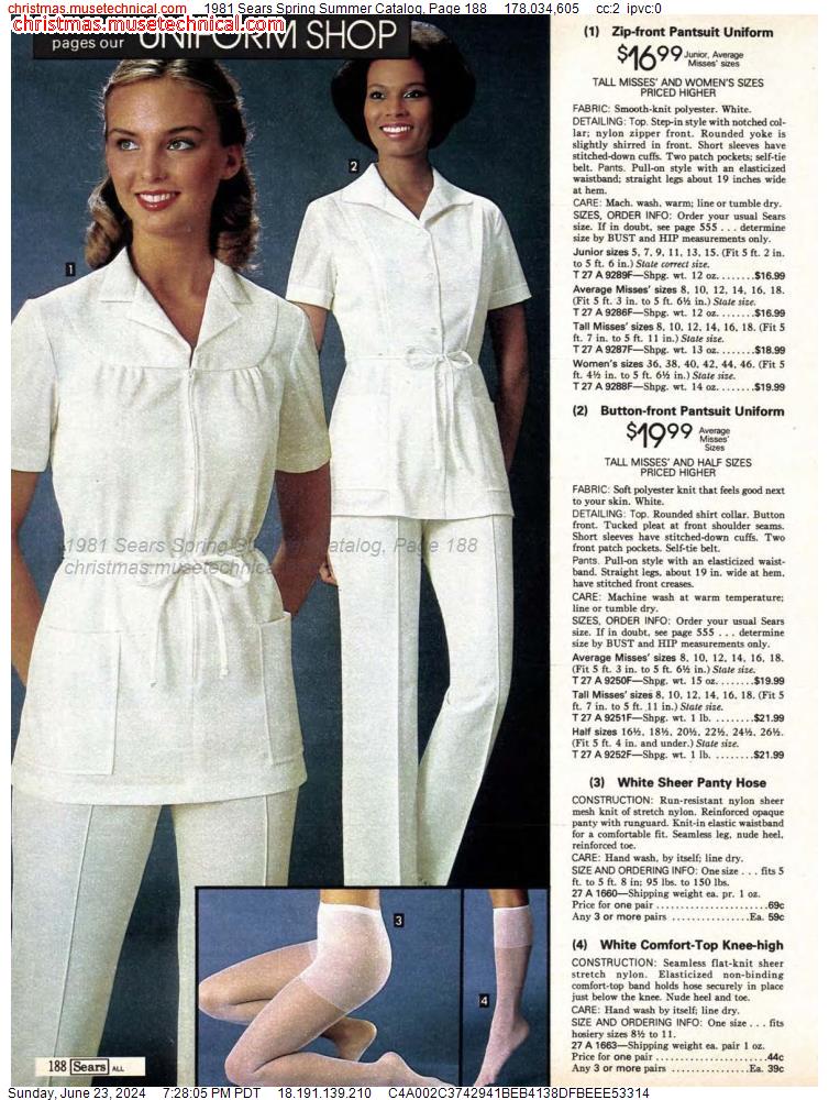1981 Sears Spring Summer Catalog, Page 188