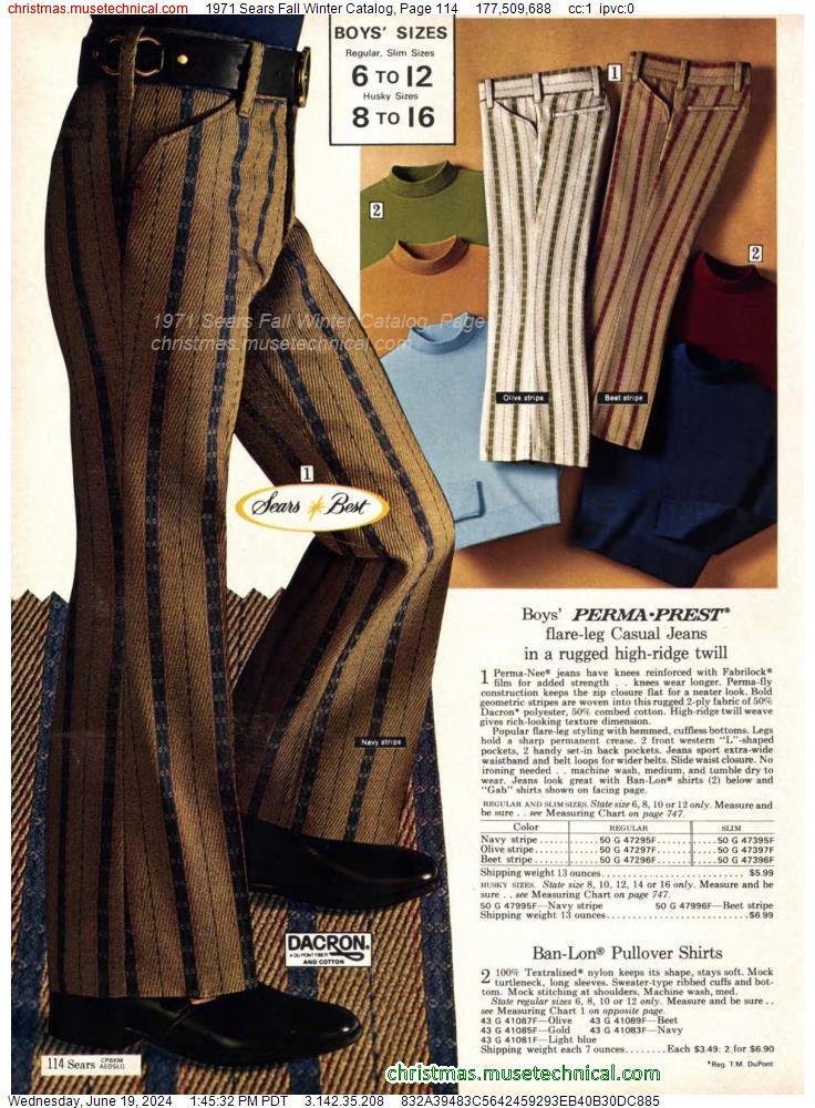 1971 Sears Fall Winter Catalog, Page 114