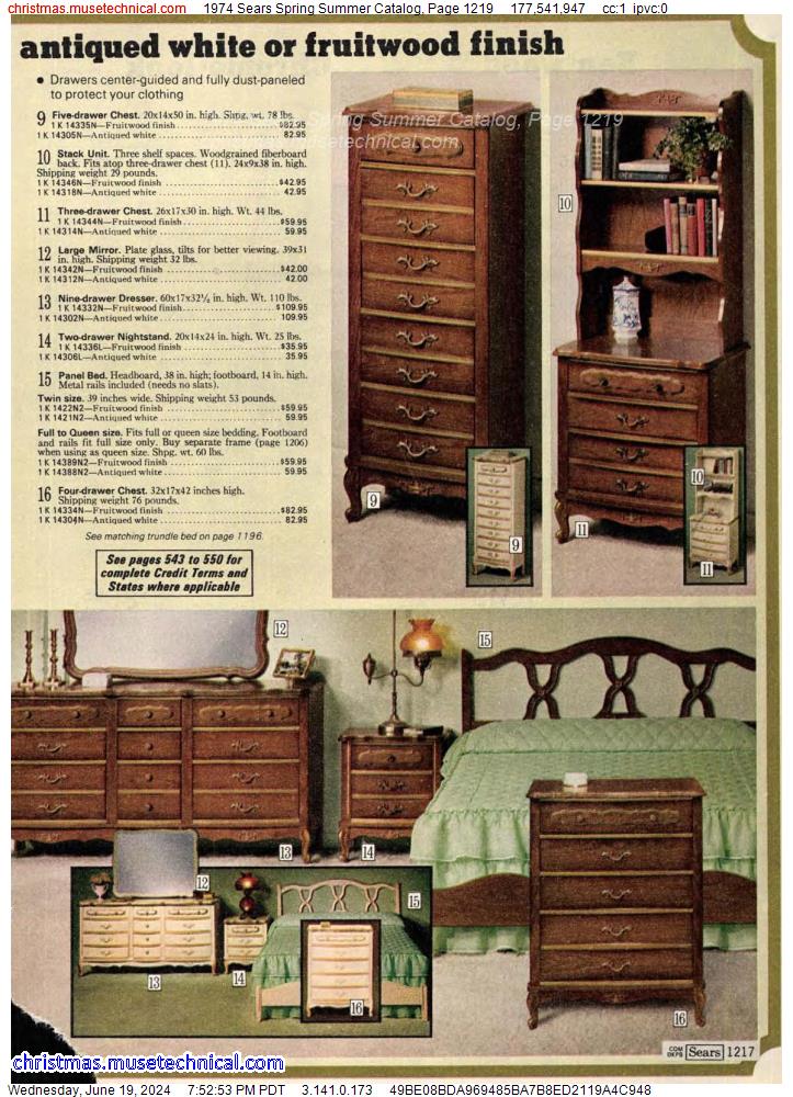 1974 Sears Spring Summer Catalog, Page 1219