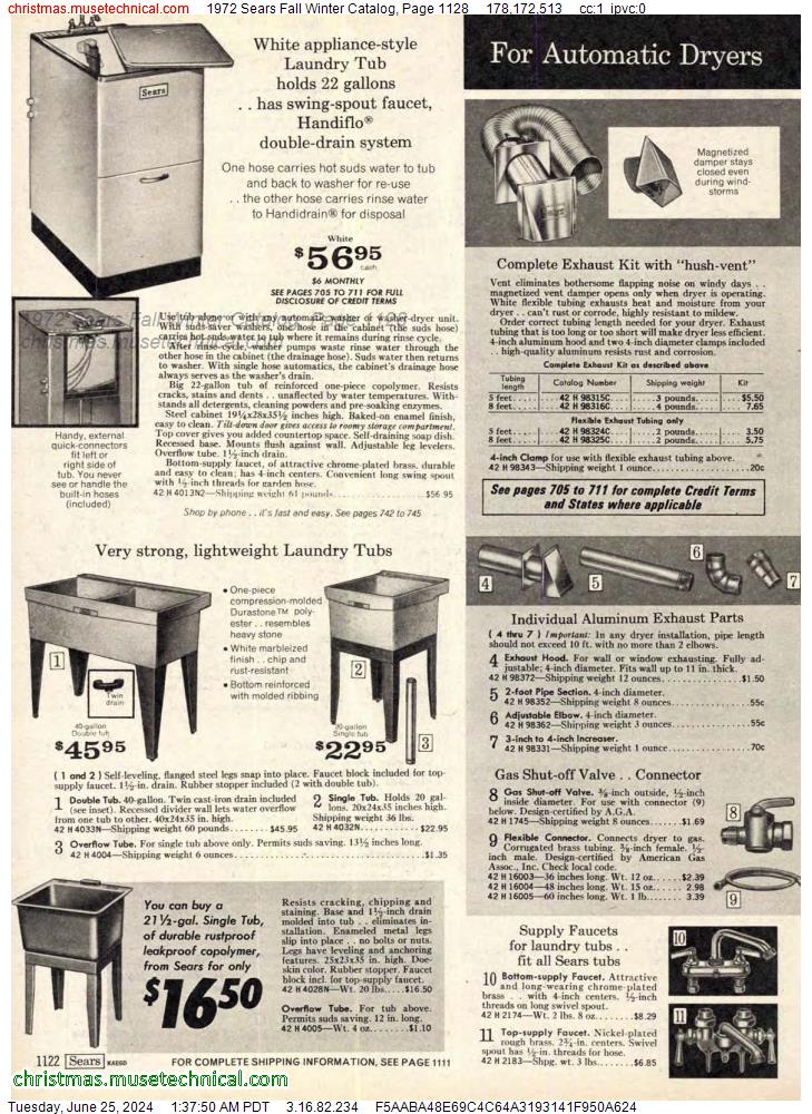 1972 Sears Fall Winter Catalog, Page 1128