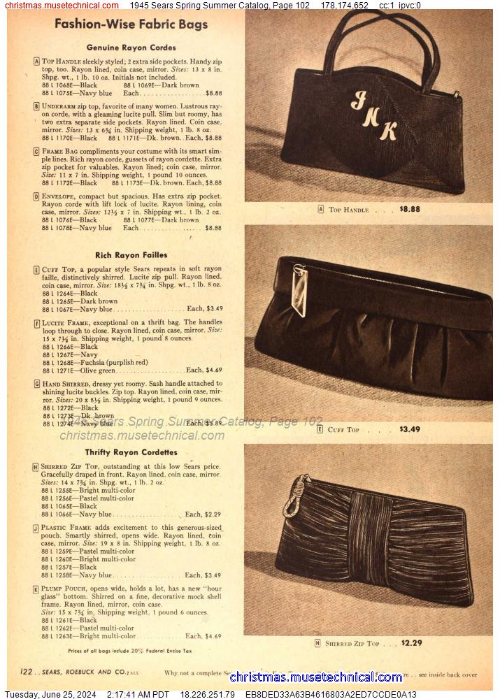1945 Sears Spring Summer Catalog, Page 102