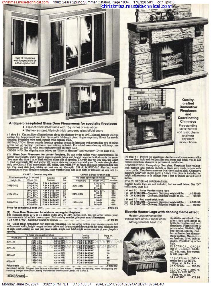 1982 Sears Spring Summer Catalog, Page 1034