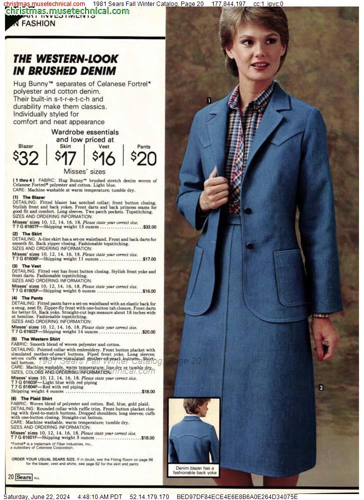 1981 Sears Fall Winter Catalog, Page 20