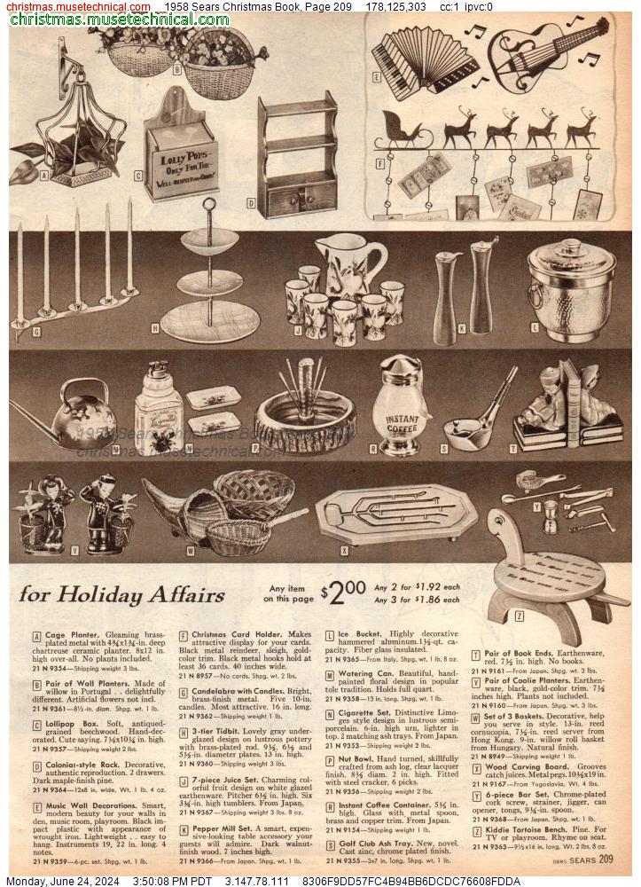 1958 Sears Christmas Book, Page 209