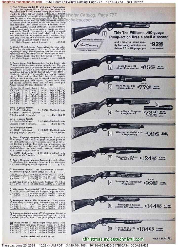1966 Sears Fall Winter Catalog, Page 777