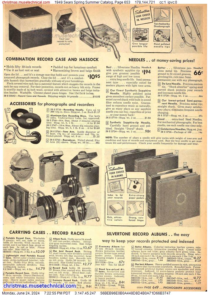 1949 Sears Spring Summer Catalog, Page 653