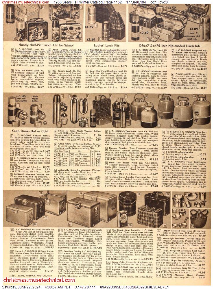 1956 Sears Fall Winter Catalog, Page 1152