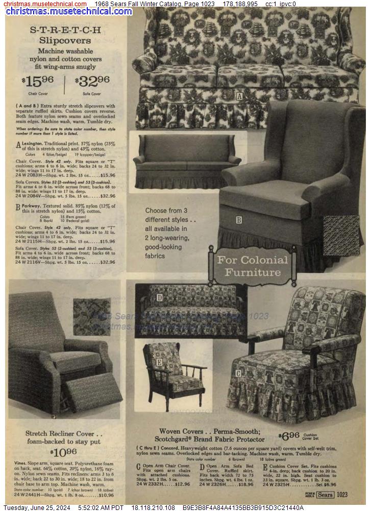 1968 Sears Fall Winter Catalog, Page 1023