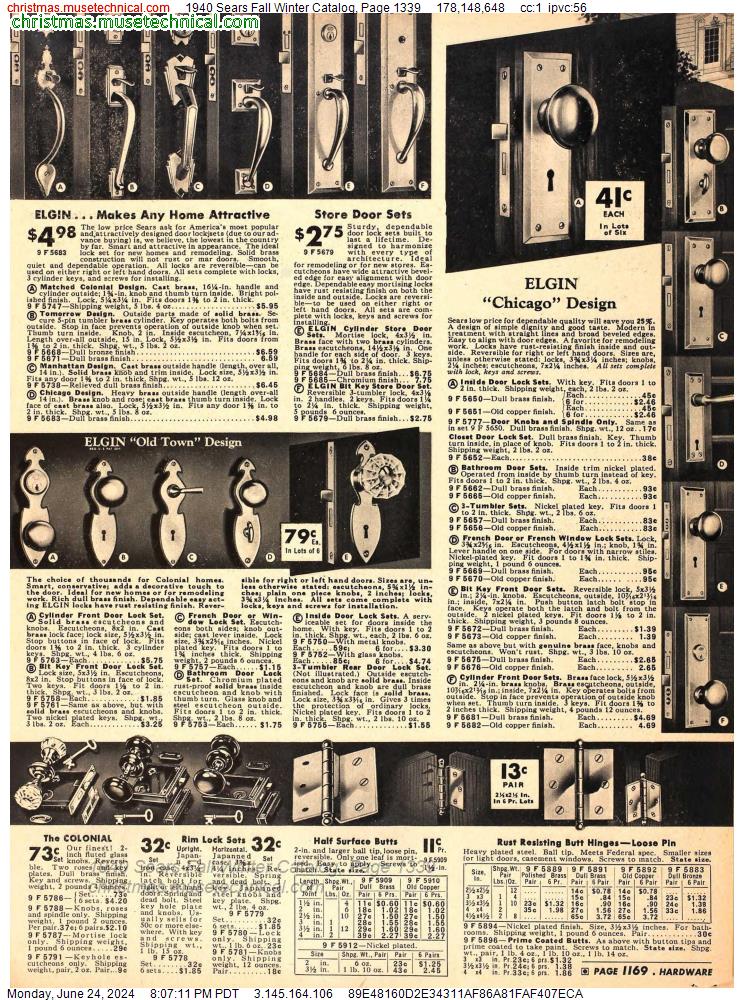 1940 Sears Fall Winter Catalog, Page 1339