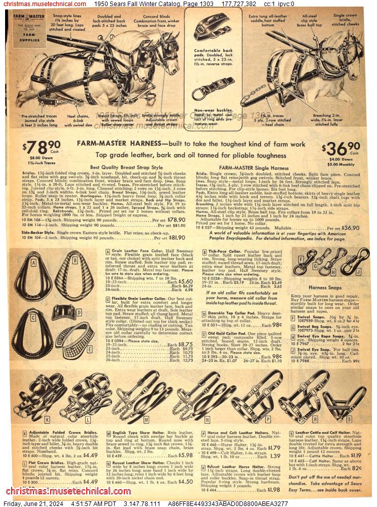 1950 Sears Fall Winter Catalog, Page 1303