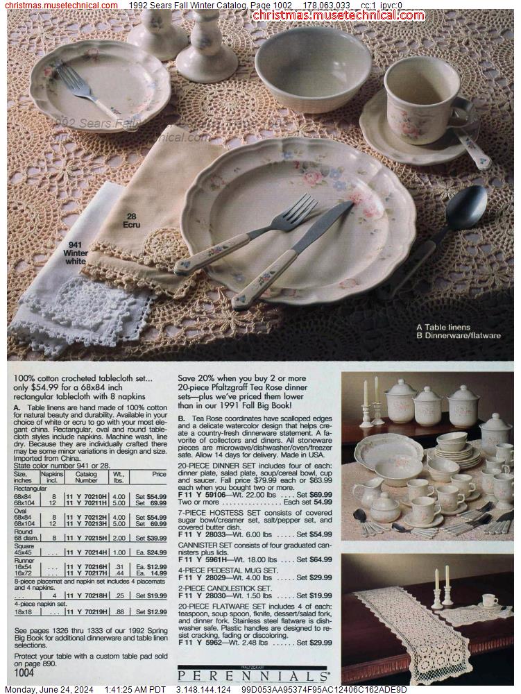 1992 Sears Fall Winter Catalog, Page 1002