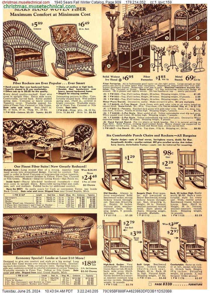 1940 Sears Fall Winter Catalog, Page 909