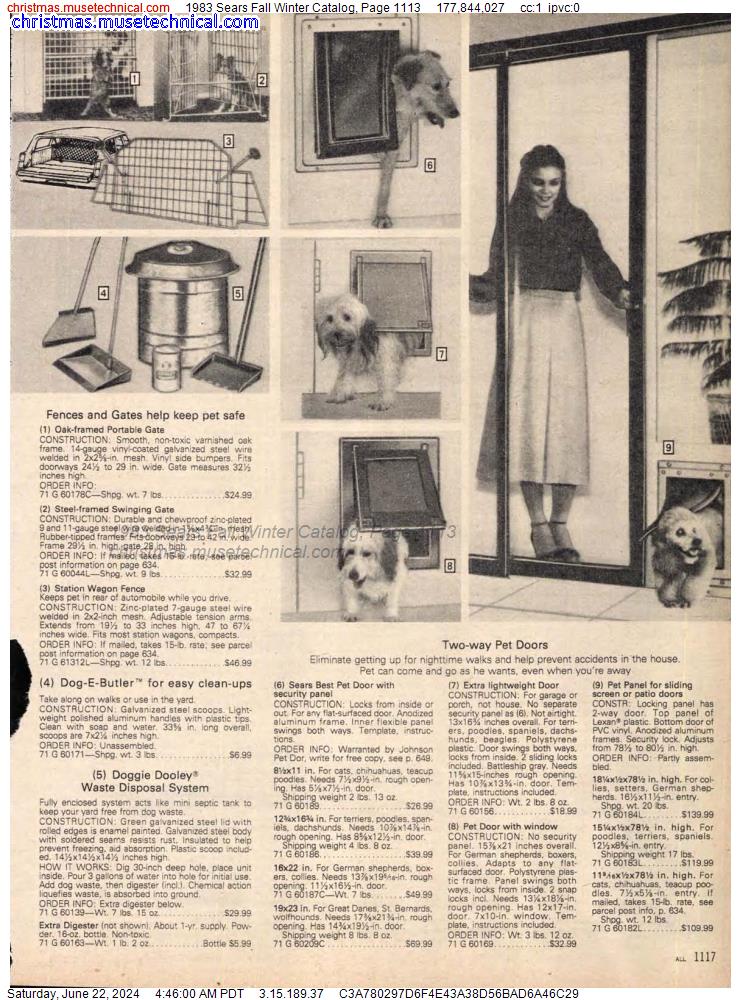 1983 Sears Fall Winter Catalog, Page 1113