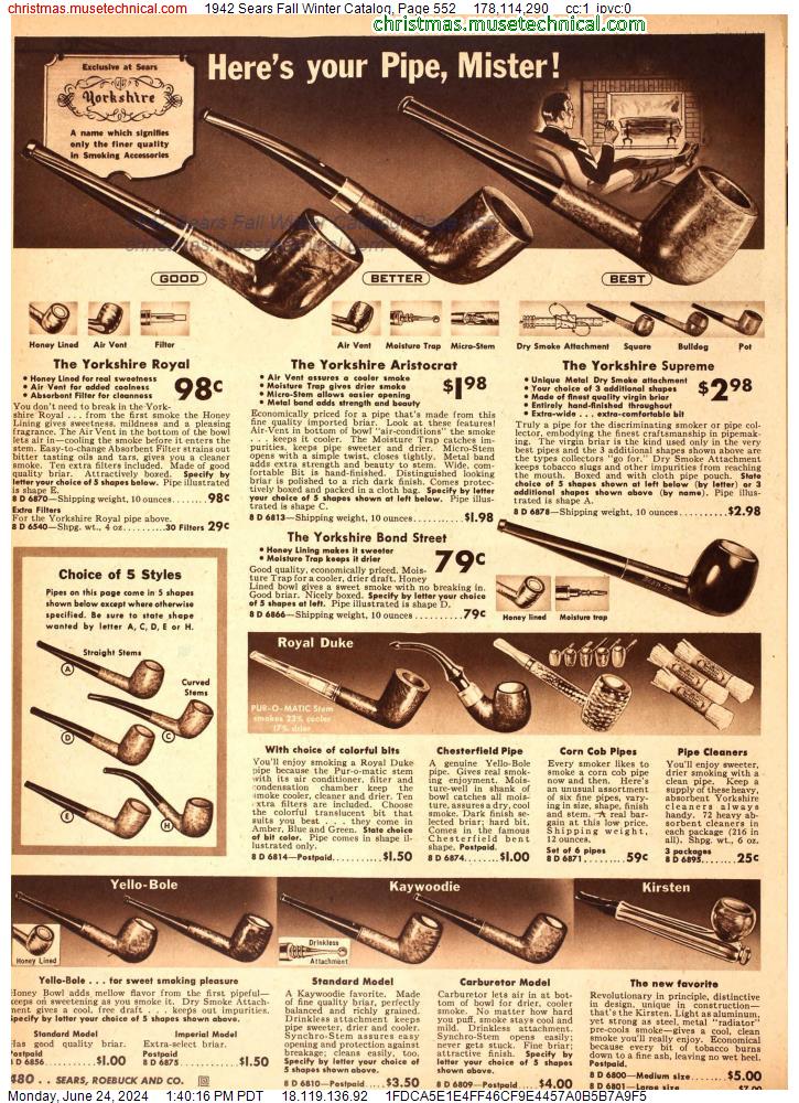 1942 Sears Fall Winter Catalog, Page 552