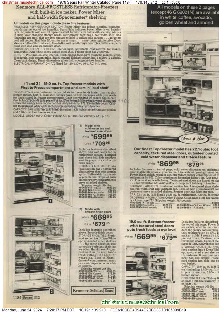 1979 Sears Fall Winter Catalog, Page 1184