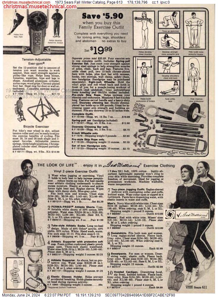 1973 Sears Fall Winter Catalog, Page 613