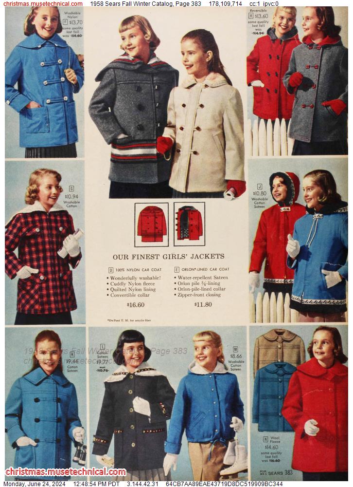 1958 Sears Fall Winter Catalog, Page 383