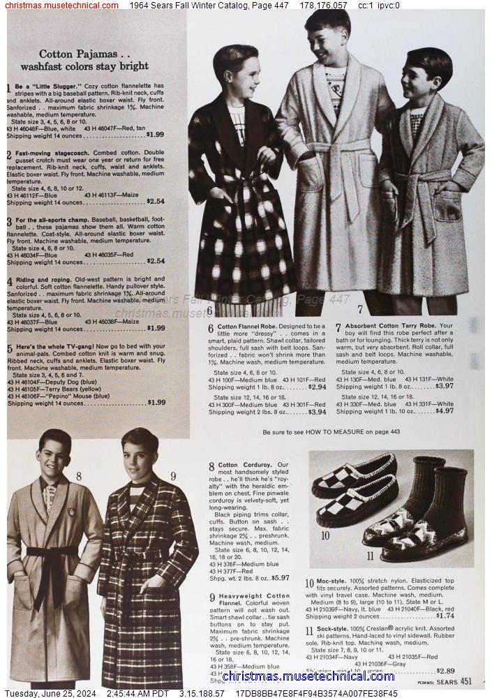 1964 Sears Fall Winter Catalog, Page 447