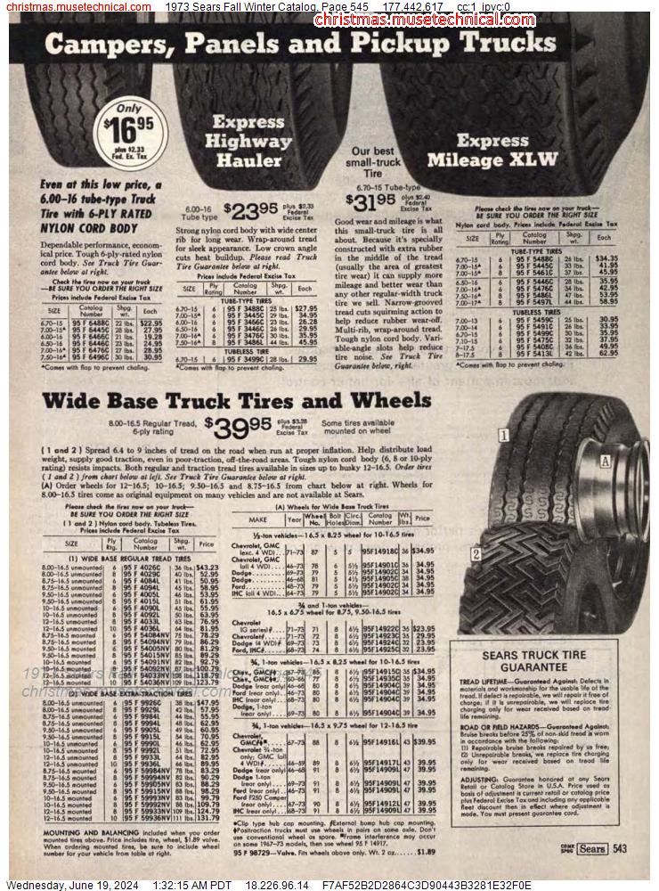 1973 Sears Fall Winter Catalog, Page 545