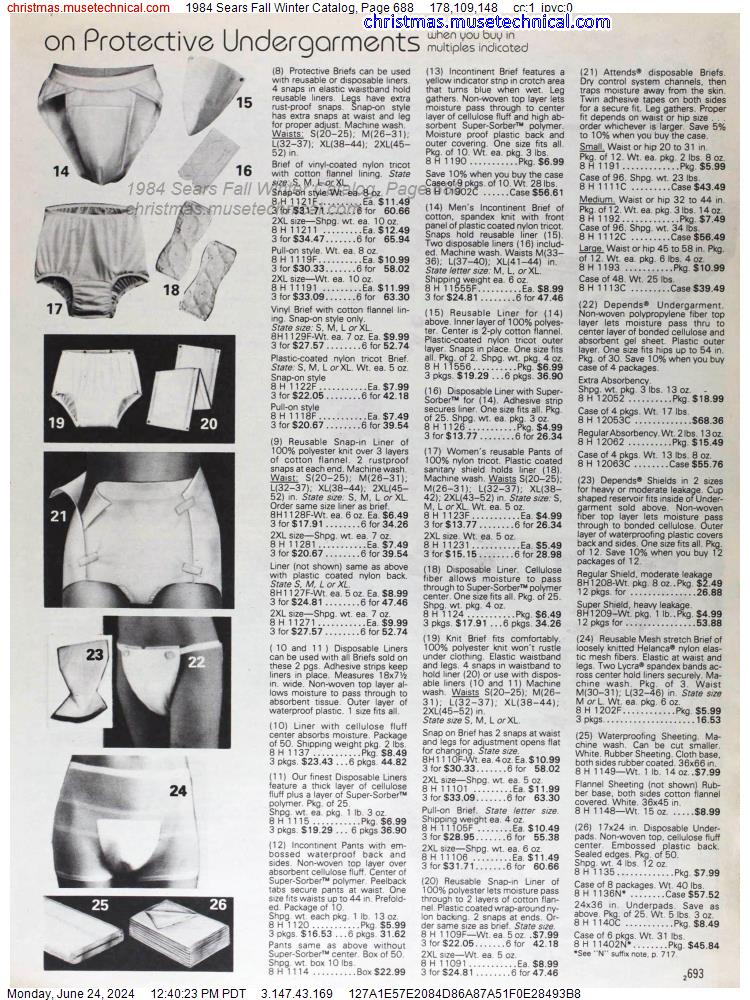 1984 Sears Fall Winter Catalog, Page 688