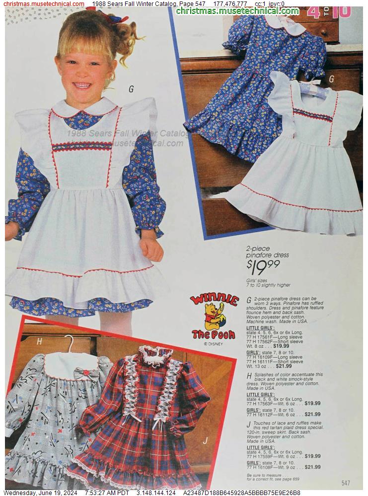 1988 Sears Fall Winter Catalog, Page 547