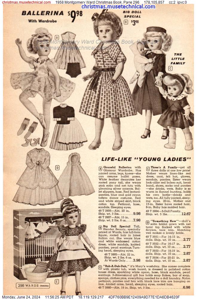 1958 Montgomery Ward Christmas Book, Page 296