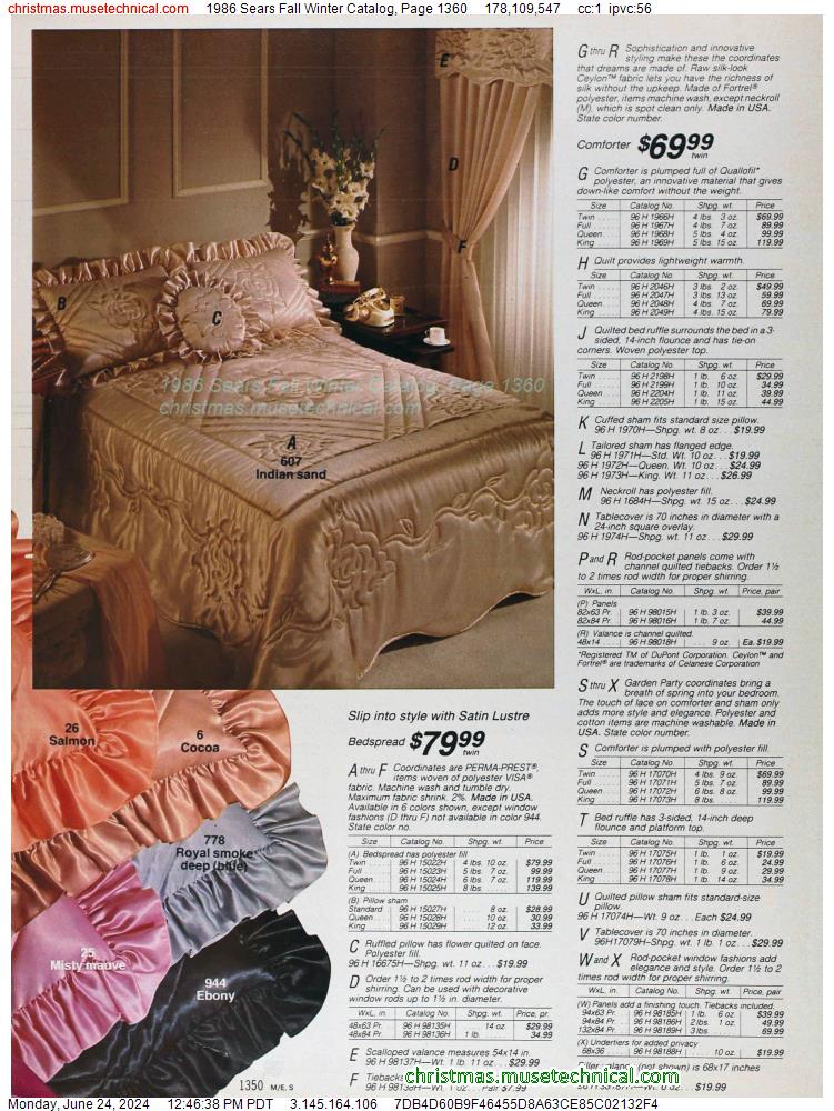 1986 Sears Fall Winter Catalog, Page 1360