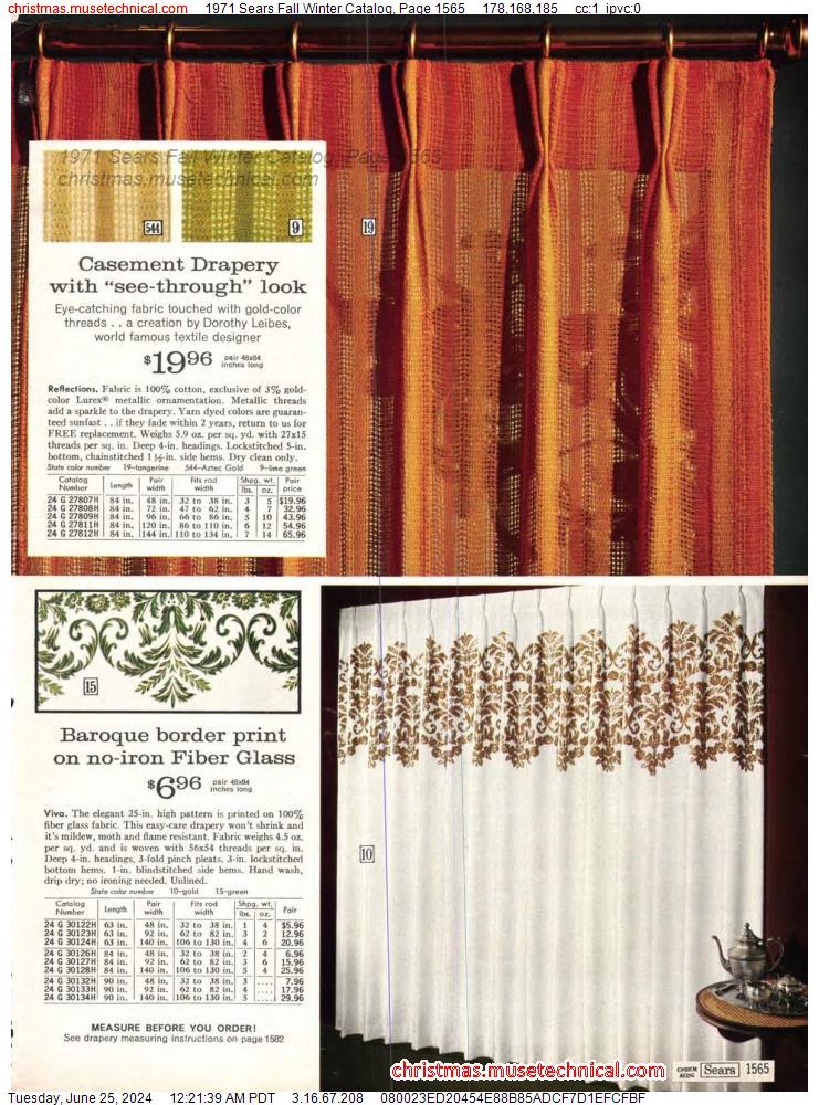 1971 Sears Fall Winter Catalog, Page 1565