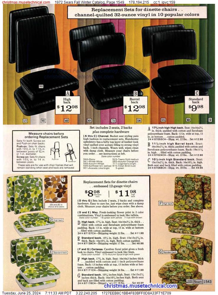 1972 Sears Fall Winter Catalog, Page 1549