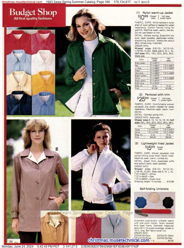 1983 Sears Spring Summer Catalog, Page 166