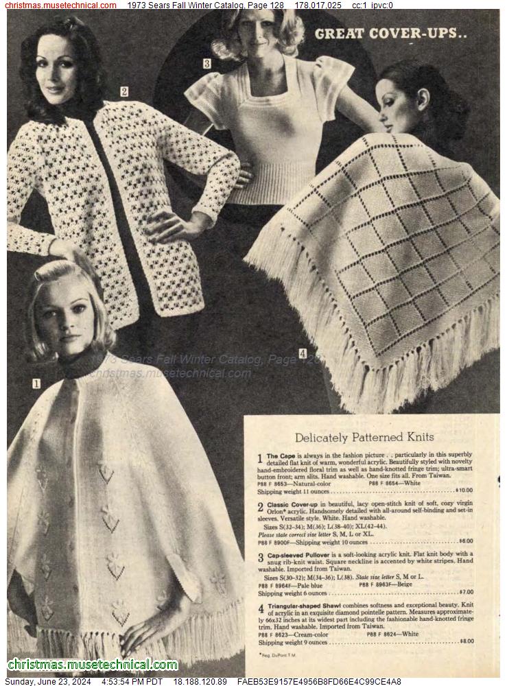 1973 Sears Fall Winter Catalog, Page 128