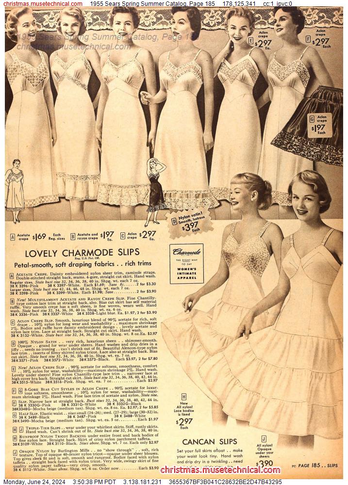 1955 Sears Spring Summer Catalog, Page 185
