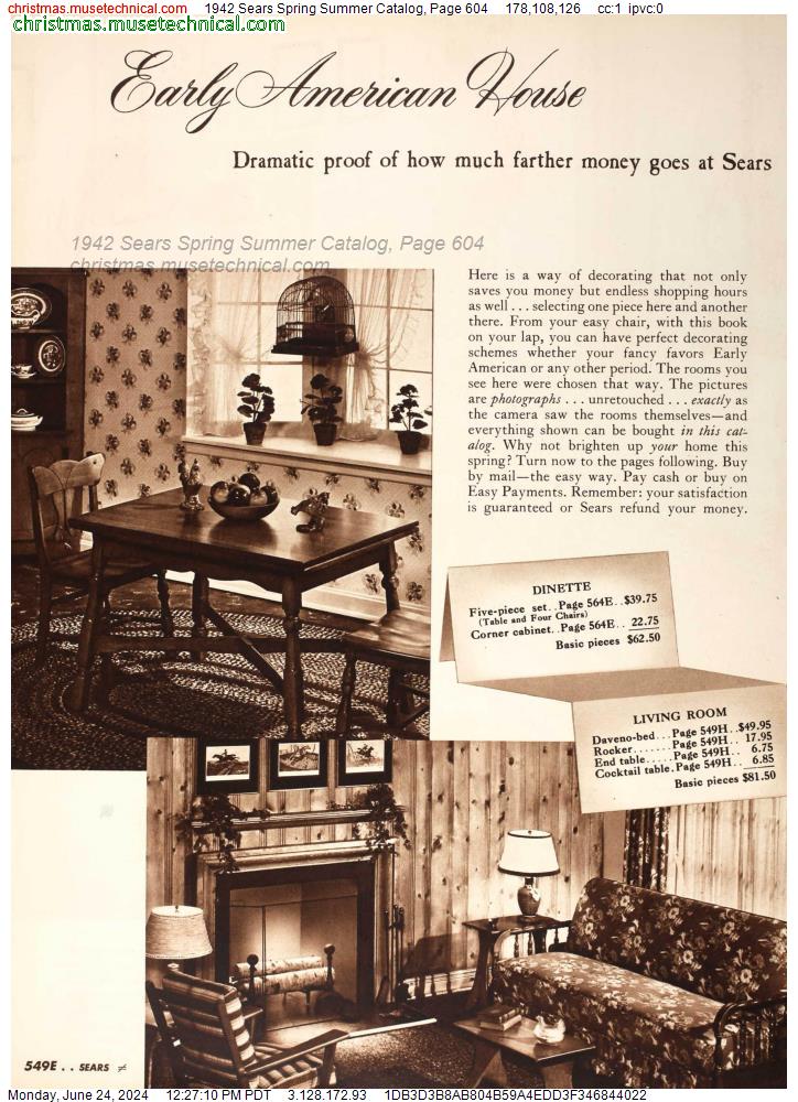 1942 Sears Spring Summer Catalog, Page 604