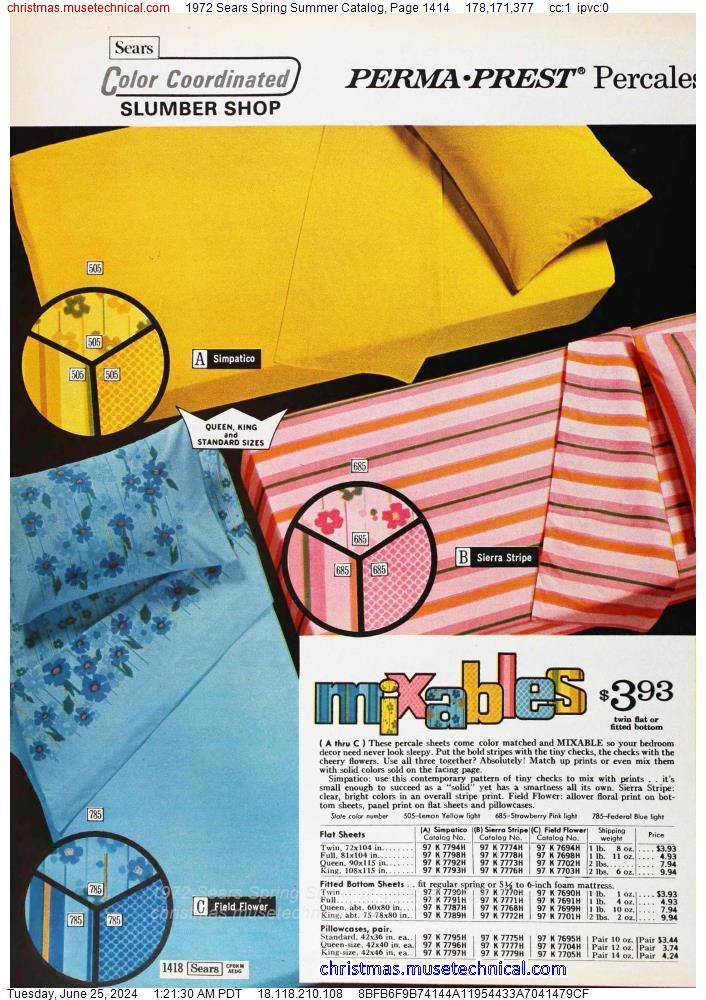 1972 Sears Spring Summer Catalog, Page 1414