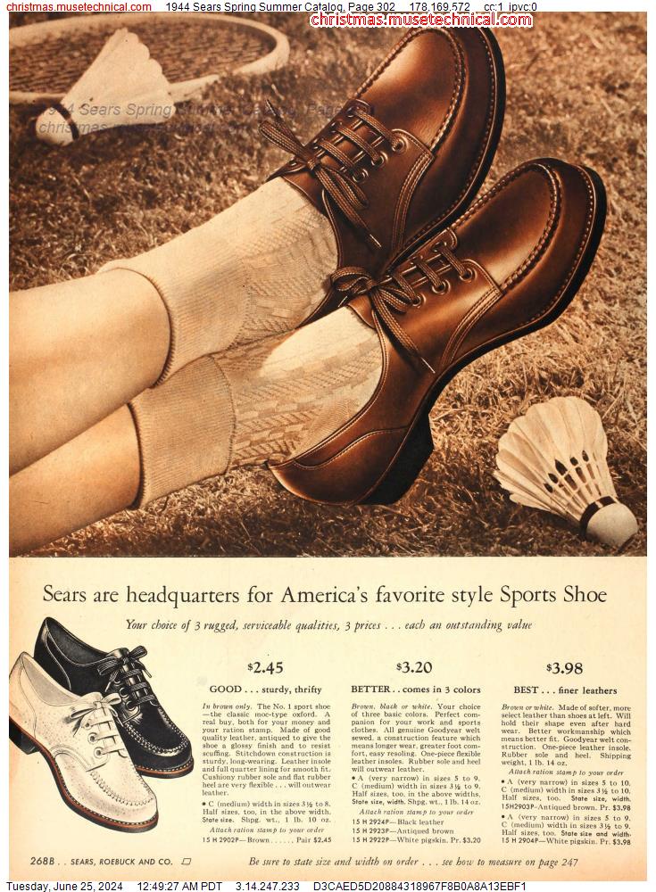 1944 Sears Spring Summer Catalog, Page 302