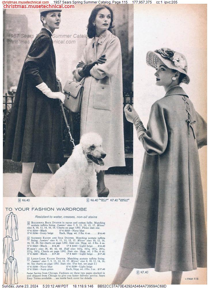 1957 Sears Spring Summer Catalog, Page 115
